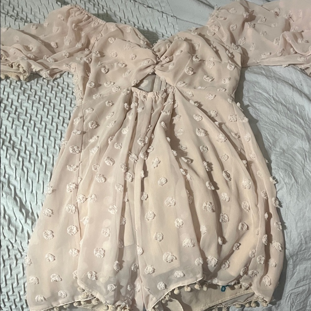 Cream Textured Romper